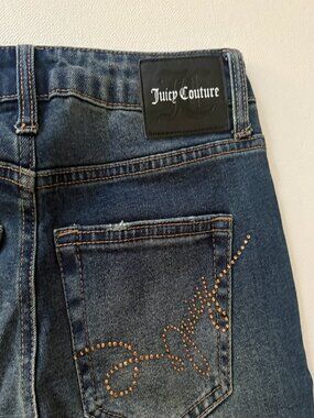 Vintage Juicy Couture Y2K Low Rise Flare Jeans Rhinestone Logo XS
